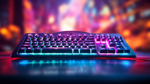 Closeup of gamer keyboard