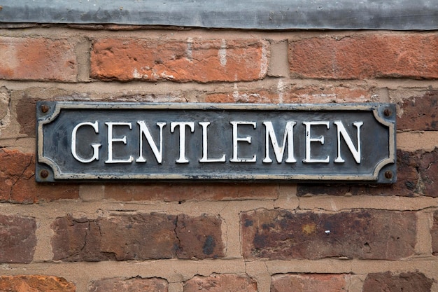 Closeup of Gentlemen Toilet Sign