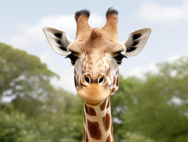 Closeup of a giraffe