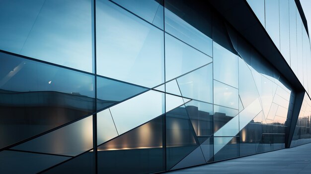 Closeup glass and steel facade modern Architecture exterior