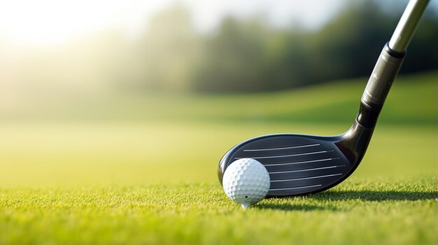 Closeup gloved hand holding golf club outdoors