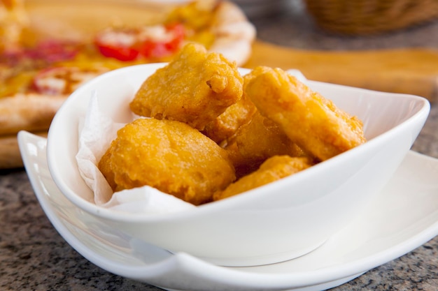 Closeup golden brown juicy american style chicken mikes chicken nuggets