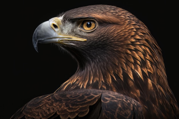 Closeup of a Golden Eagle Aquila chrysaetos Created with generative AI technology