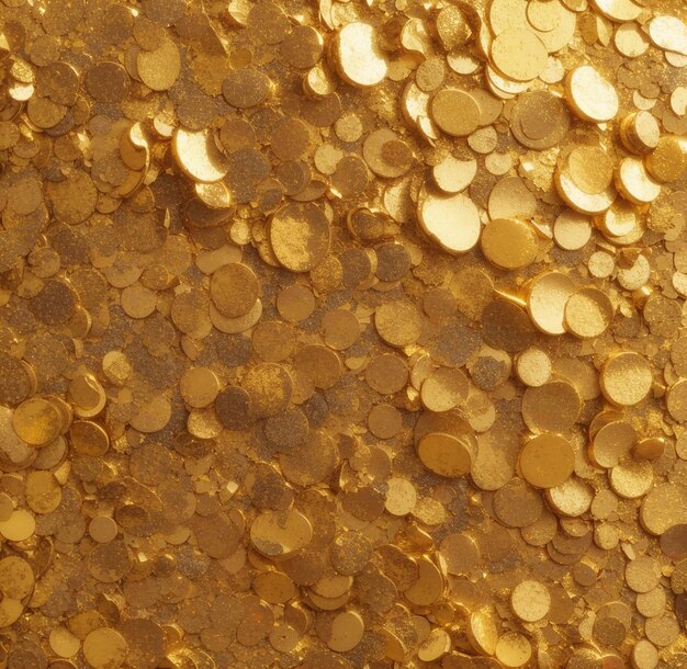 Closeup of golden glitter textured