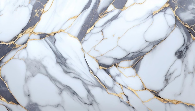 Closeup of golden and white marble texture background Generative AI