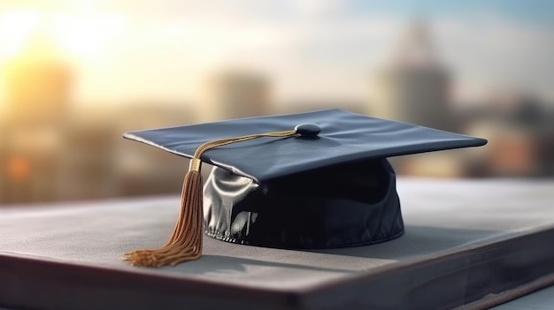 Closeup of graduation cap