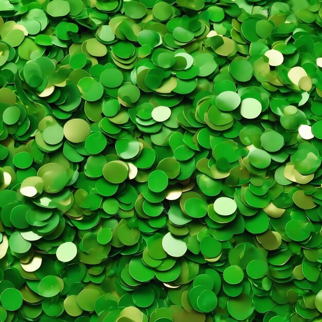 Closeup green confetti