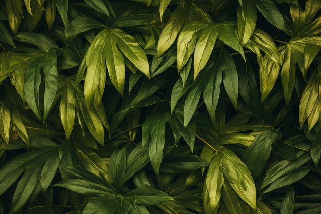 Photo closeup of green leaves on a black background