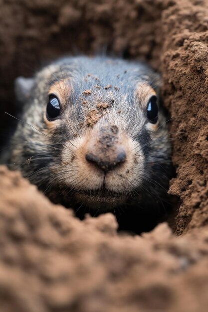 그라운드모그 데이 (Groundhog Day) 에서 그라운드모크의 구이에서 나타나는 그라운드 모크의 클로즈업