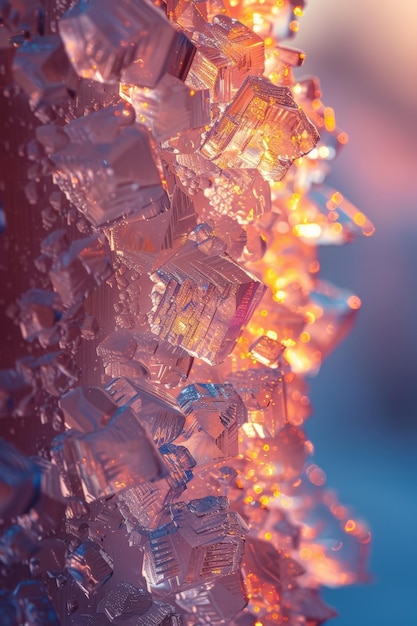 closeup of group of ice cubes