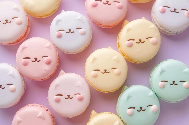 Photo closeup of group of small macaroons