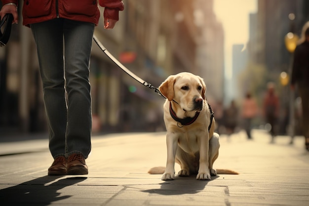 ジェネレーティブAIを患う人を助ける導犬のクローズアップ