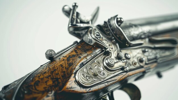 Photo closeup of a gun on a white background