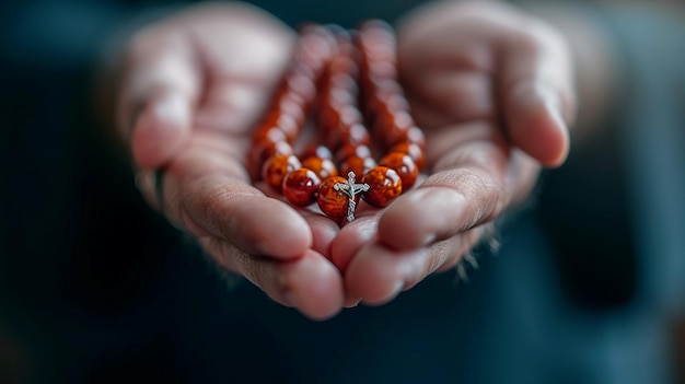 Foto primo piano di una mano che tiene in una mostra di espressione artistica