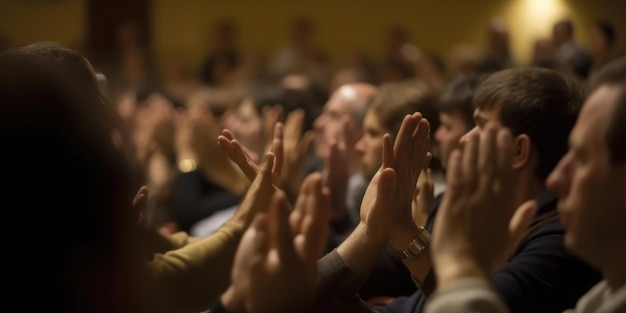 Closeup on Hands Applauding and Clapping in Event