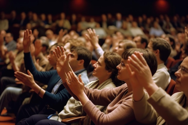 Closeup on Hands Applauding and Clapping in Event