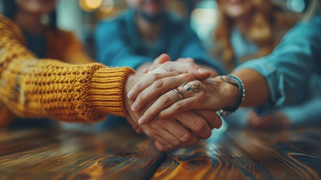 Photo a closeup of hands exchanging ideas during wallpaper