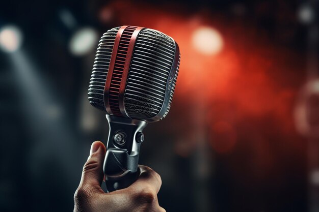 Closeup of hands holding a microphone and camera s 00096 03