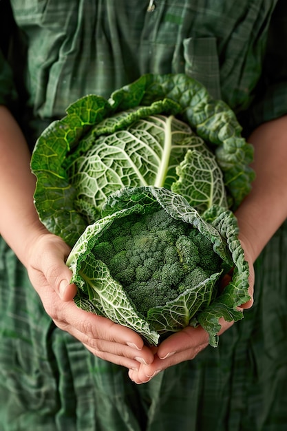 活気のあるオーガニック野菜を握る手のクローズアップ 健全な食習慣と持続可能性を示す