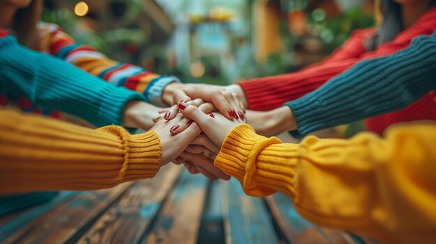 Foto un primo piano delle mani che passano le risorse carta da parati