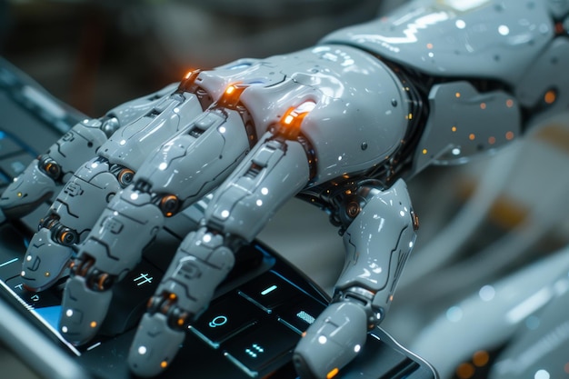 Closeup of Hands Working Typing on a Computer Keyboard