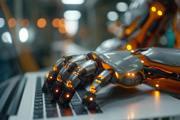 Closeup of Hands Working Typing on a Computer Keyboard