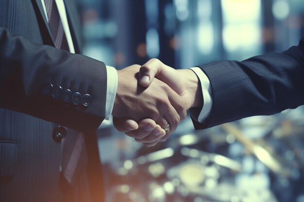 Closeup of a handshake between investors and Generative ai