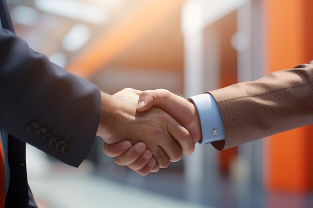 Closeup of a handshake between a sales Generative ai