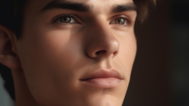 A closeup of a handsome young man skin care beauty concept Generative AI