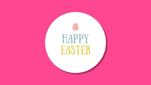 Closeup Happy Easter text on red background. Luxury and elegant dynamic style template for holiday