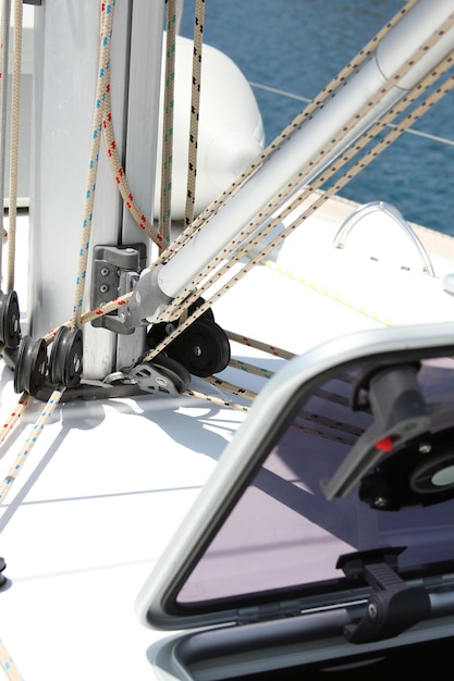 Closeup hatch sailboat Scuttle yacht