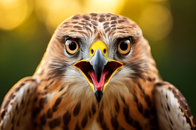 Closeup of a hawk's intense gaze