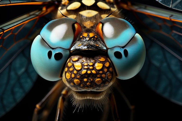 Closeup of a head dragonfly