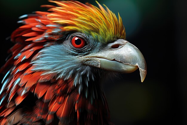 Photo closeup head quetzal generative ai