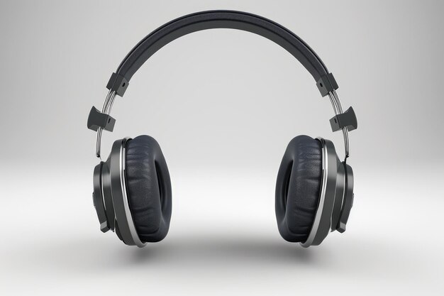 Closeup headphones on a white background