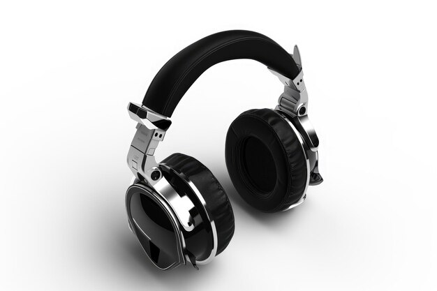 Closeup headphones on a white background