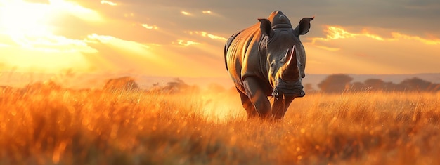 Photo closeup of a healthy rhinoceros in africa