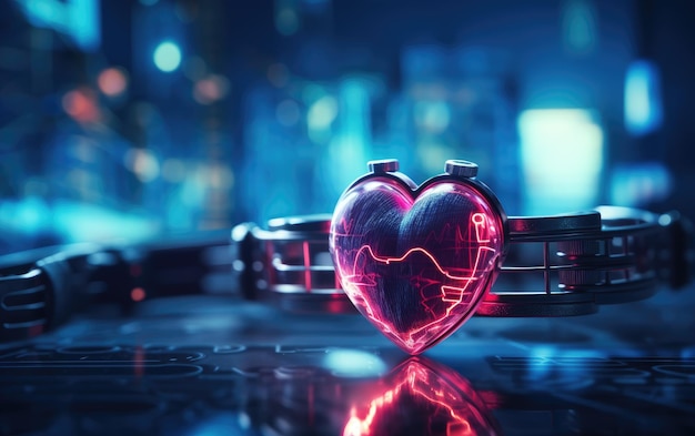 Premium AI Image CloseUp Of A Heart Rate Monitor premium-ai-image-closeup-of-a-heart-rate-monitor