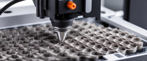closeup of a high tech 3d printer creating intricate designs with precision