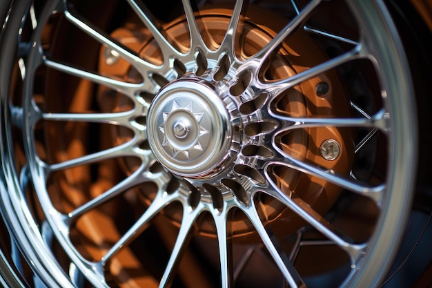 Closeup of a highend vehicle's wheel