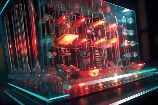 Closeup of a hightech dna sequencer created with generative ai