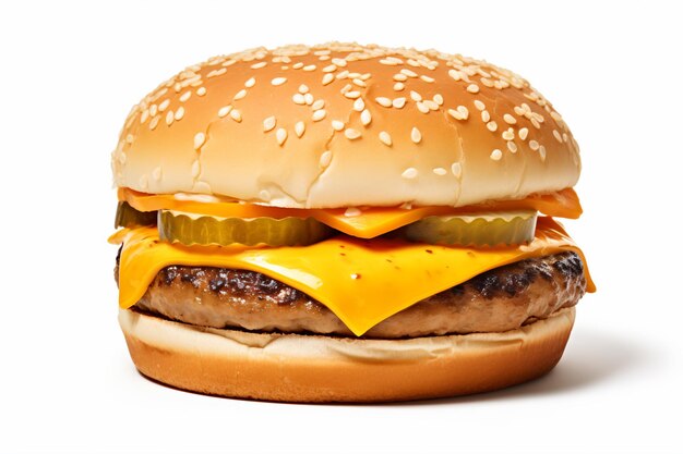 Closeup of home made tasty burger on wooden table