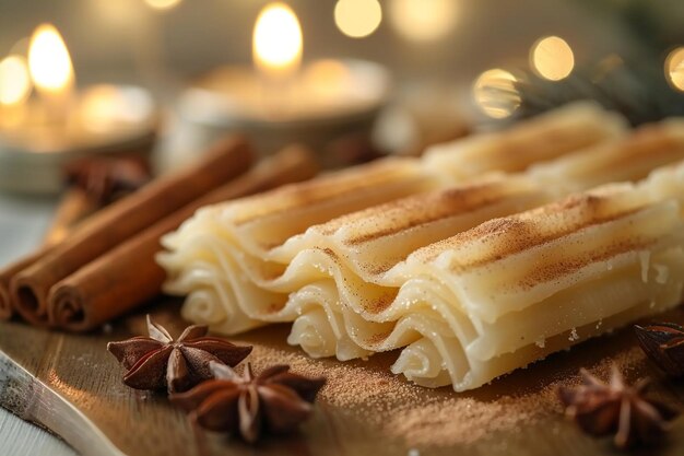 Photo closeup of homemade sweet tamales with cinnamon sprinkle