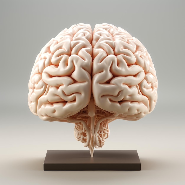 Closeup of a human brain 3D