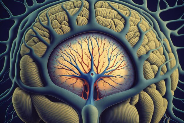 Closeup of human brain showing the source of consciousness and all its mysteries