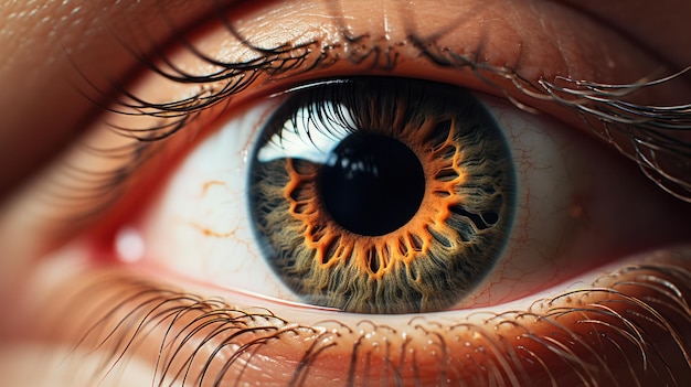 Closeup of a human eye with extreme detail