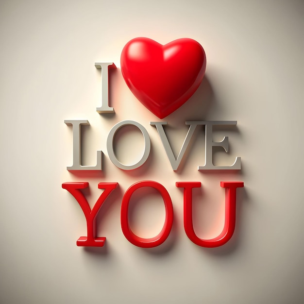 Closeup of an I Love You message