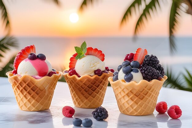 Closeup of ice cream desserts feeling of romance Playground AI platform