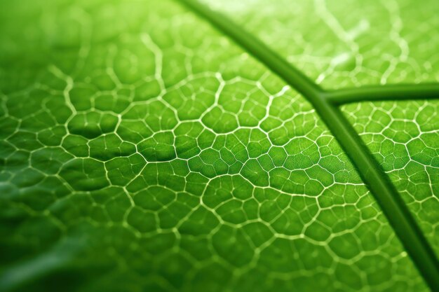 CloseUp of Illuminated Green Leaf