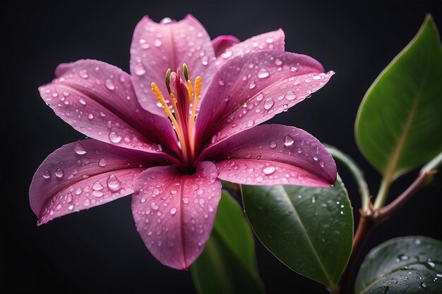 Photo a closeup image of a beautiful exotic flower